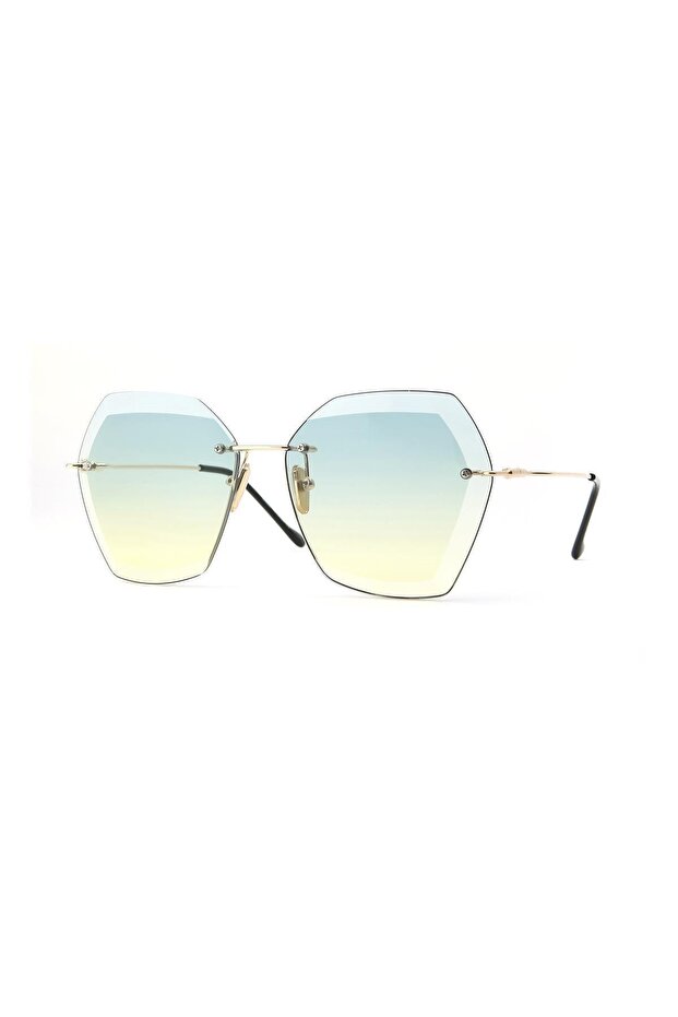 Women's Sunglasses Geometric Glass Design Frame Green Glass