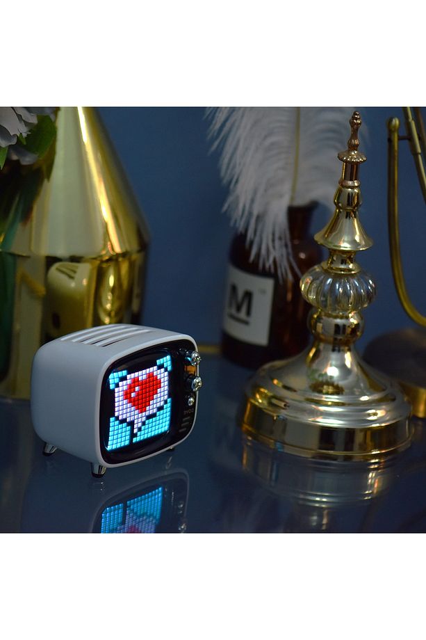Tivoo Retro LED Ekranlı Bluetooth Hoparlör Beyaz - 3