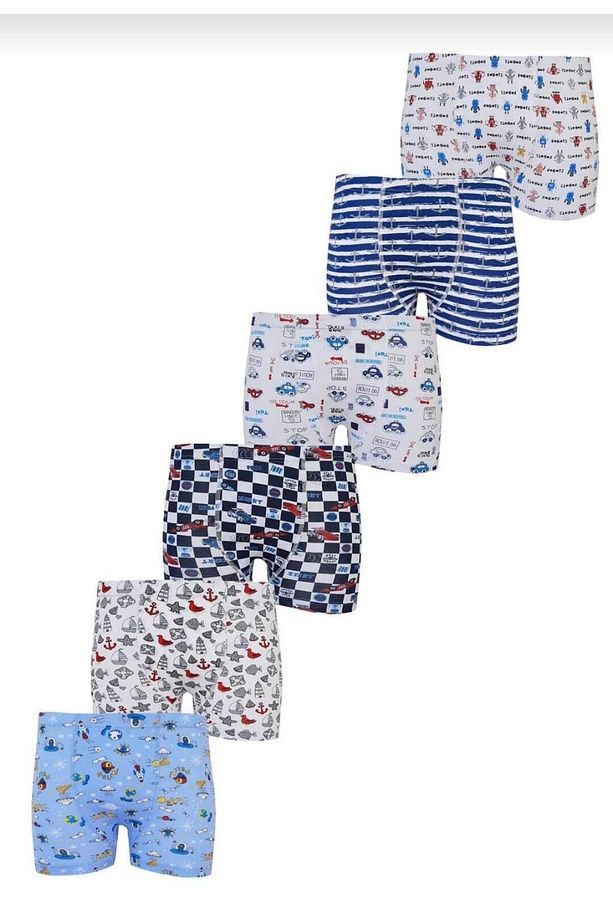 0254 Desenli Erkek Çocuk Boxer Şort 6 Lı - 3