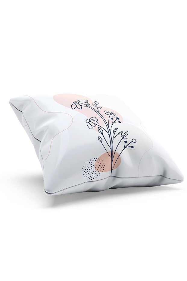 Double Sided Printed Basic Flower-2 Patterned Suede Throw Pillow Case - 2