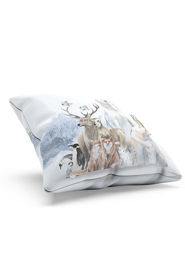 Double Sided Printed Postcard Patterned Suede Throw Pillow Case - 2