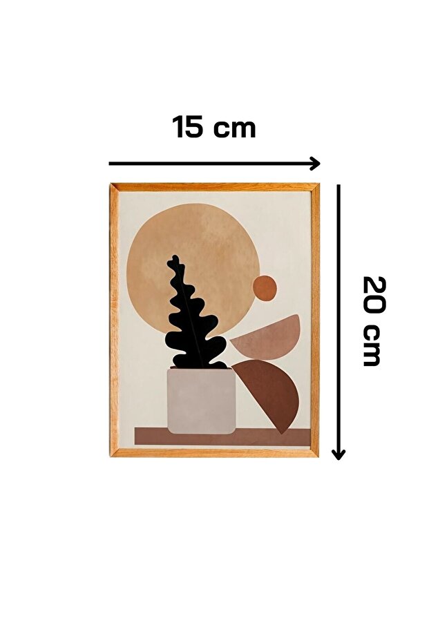 3 Parça Ahşap Çerçeve Görünümlü Retro Saksı Duvar Dekoru - Salon Mutfak Yatak Odası Için Tablo Seti - 3