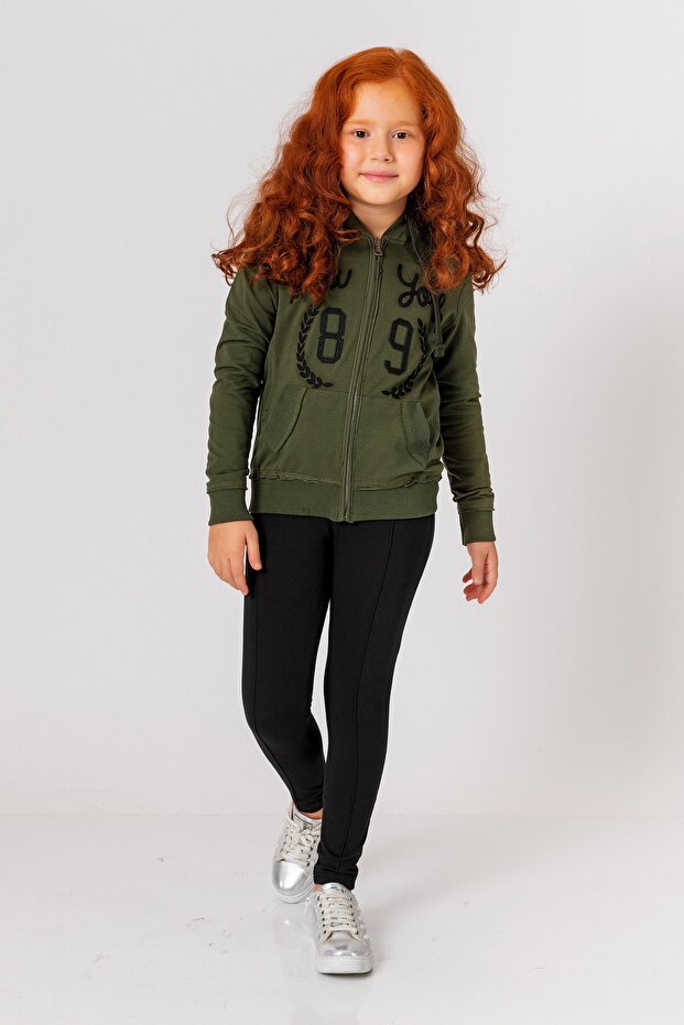Girl's Zippered Hooded Sweatshirt