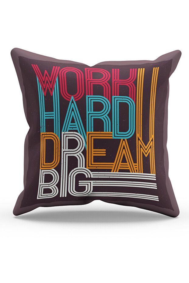 Double Sided Printed Motivation Type-4 Patterned Suede Throw Pillow Cover
