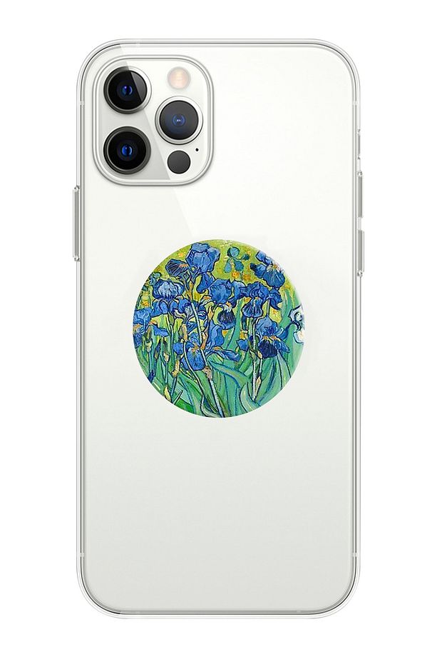 Mavi Çiçekler Art Desenli Popsocket Telefon Tutacağı - 2