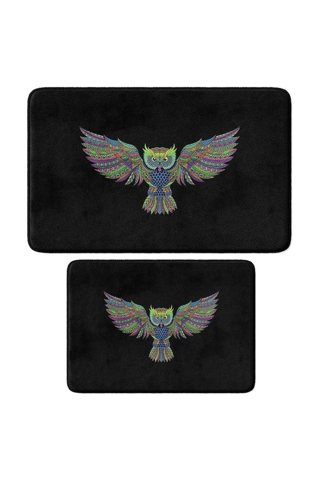 Cute Printed 2-Piece Bath Mat Set - Non-Slip Base, Machine Washable, 50x80cm and 40x60cm