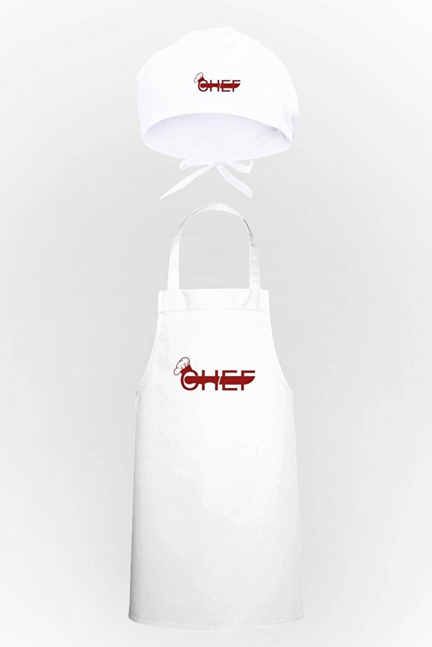 Chef Knife Design Kitchen Apron & Bonnet Advantage Package