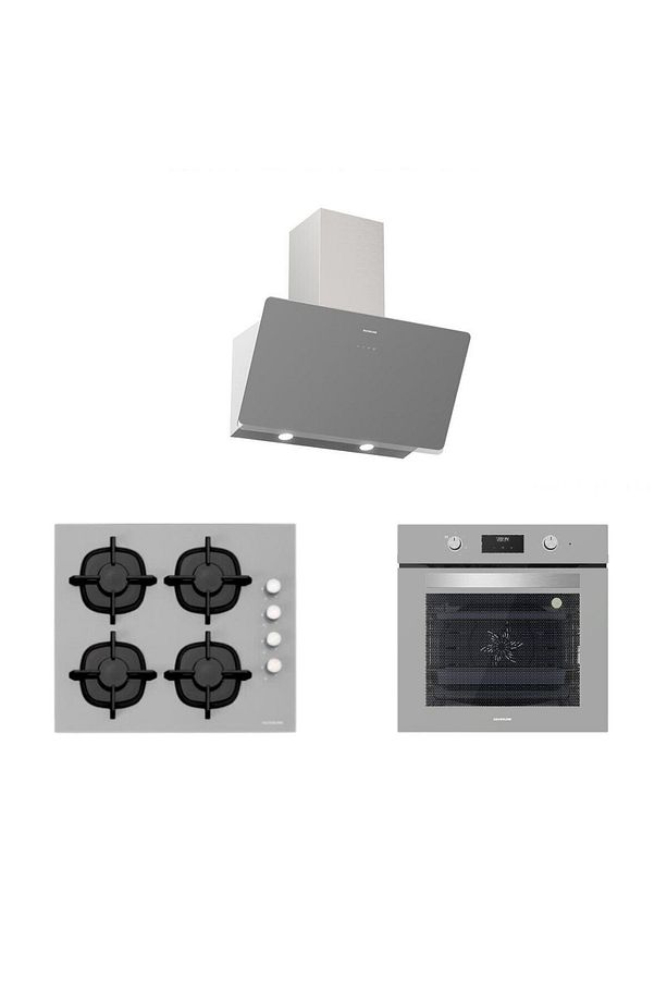 Gri Cam Ankastre Set (3457 Soho 60+cs5343s01+bo6502s02) - 1