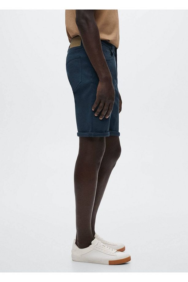 Pamuklu Streç Denim Şort - 5