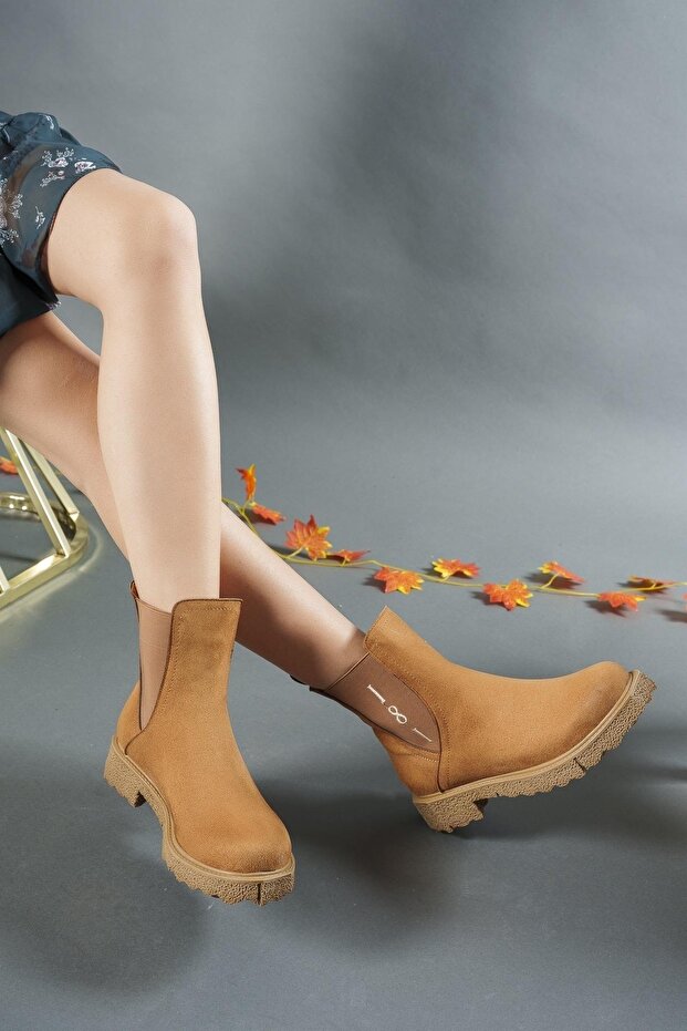 Kadın Chealsea Bot 0012935 Taba Süet - 3