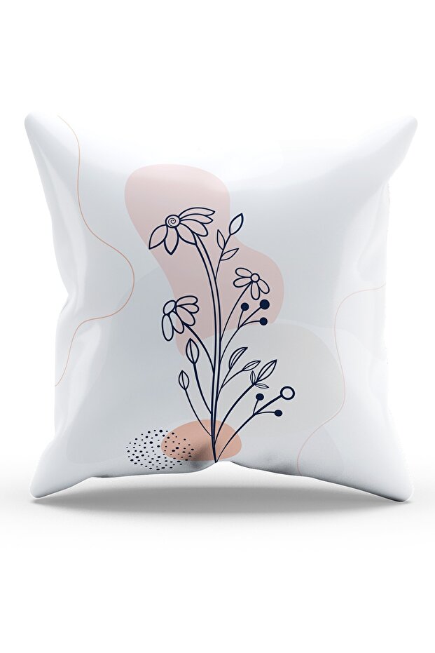 Double Sided Printed Basic Flower-2 Patterned Suede Throw Pillow Case - 1