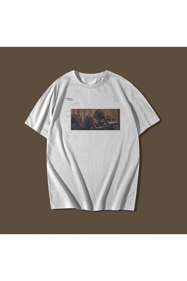 Taylor Swift Midnights Album Special Collection - 2 White 100% Cotton T-Shirts