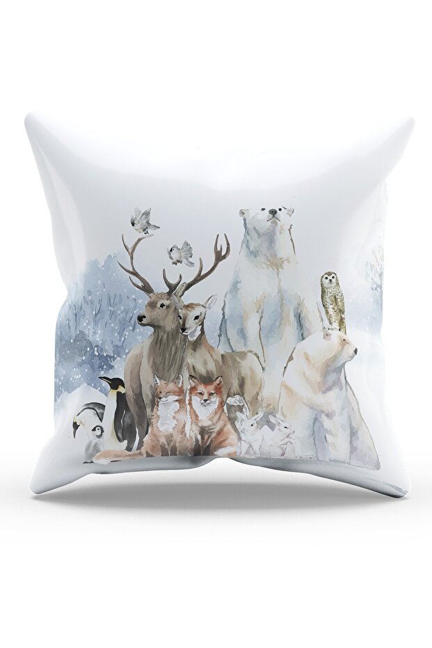 Double Sided Printed Postcard Patterned Suede Throw Pillow Case - 1