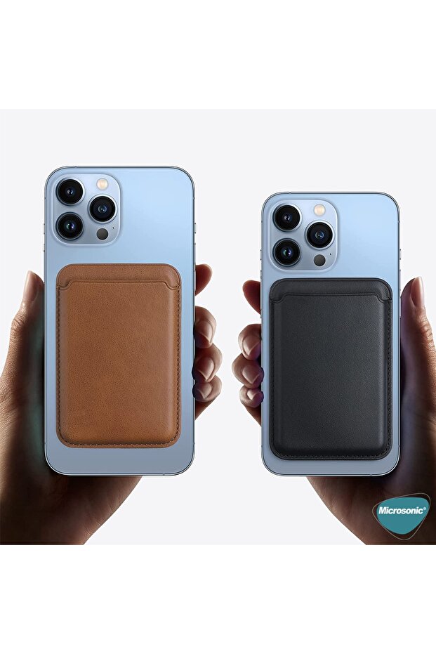 Apple Iphone 14 Leather Wallet Magsafe Lacivert - 5