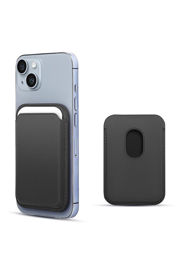 Apple Iphone 13 Mini Leather Wallet Magsafe Siyah - 1