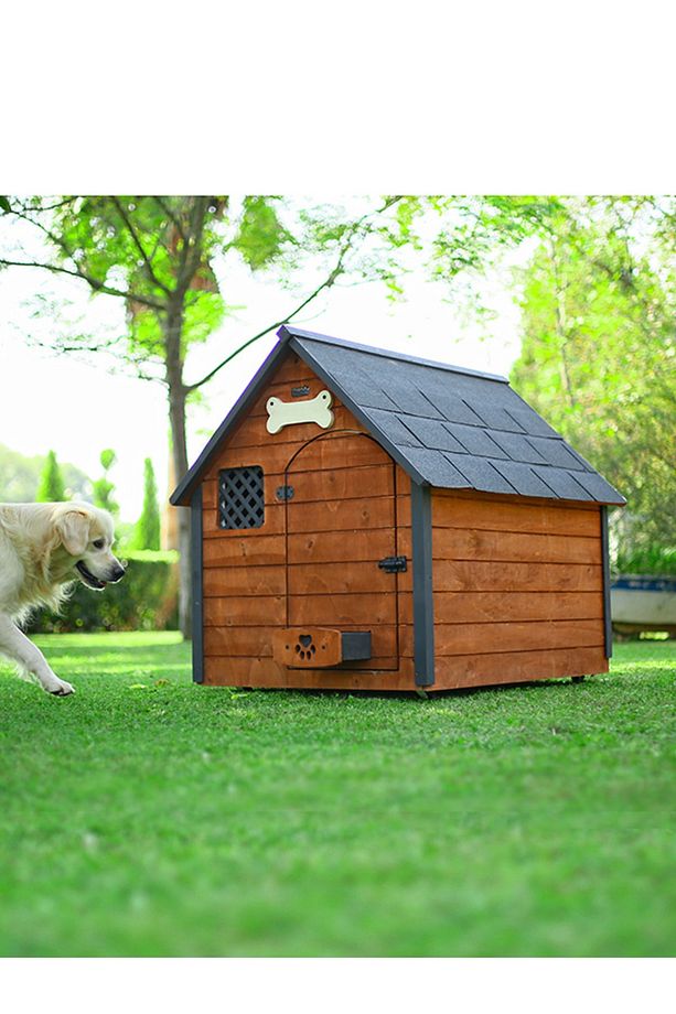 Isı Yalıtımlı Ahşap Köpek Kulübesi (XLARGE) - 4
