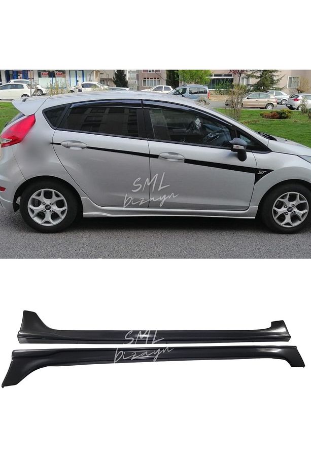 Ford Fiesta Custom Yan Marşpiyel 2008-2017 (PLASTİK) Boyasız Fiesta Yan-marşbiyel-bodykit-etek-ek - 1
