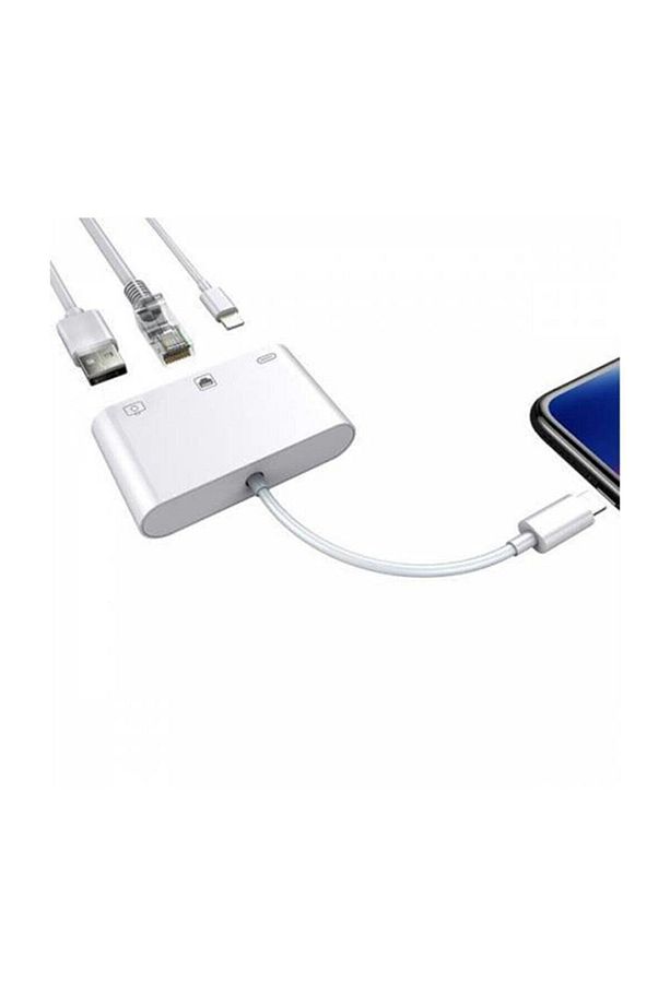 Iphone 7 8 X 11 11 Pro 12 13 13 14 Pro Max Ve Ipad Uyumlu Usb Ethernet Lightning Şarj Adaptörü 3in1 - 2