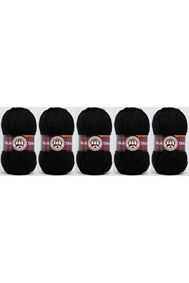 Tanja Hand Knitting Yarn 100 Gr 5 Pieces Color: 999 Black