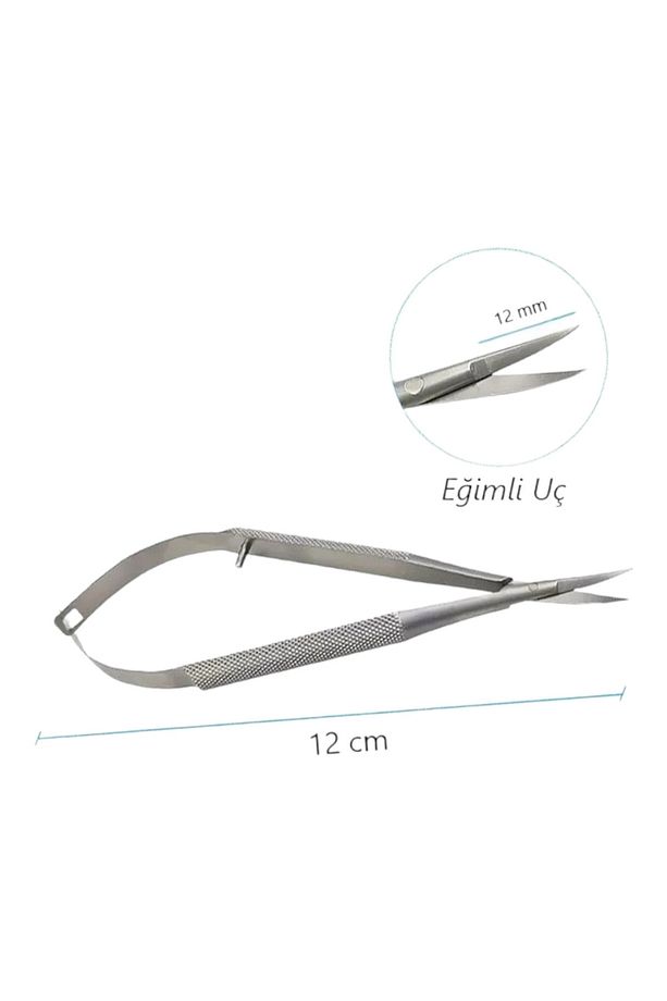 Profesyonel Mikro Makas Eğimli Micro Scissors Curved - 1