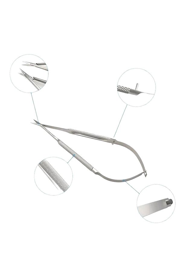 Profesyonel Mikro Makas Eğimli Micro Scissors Curved - 3