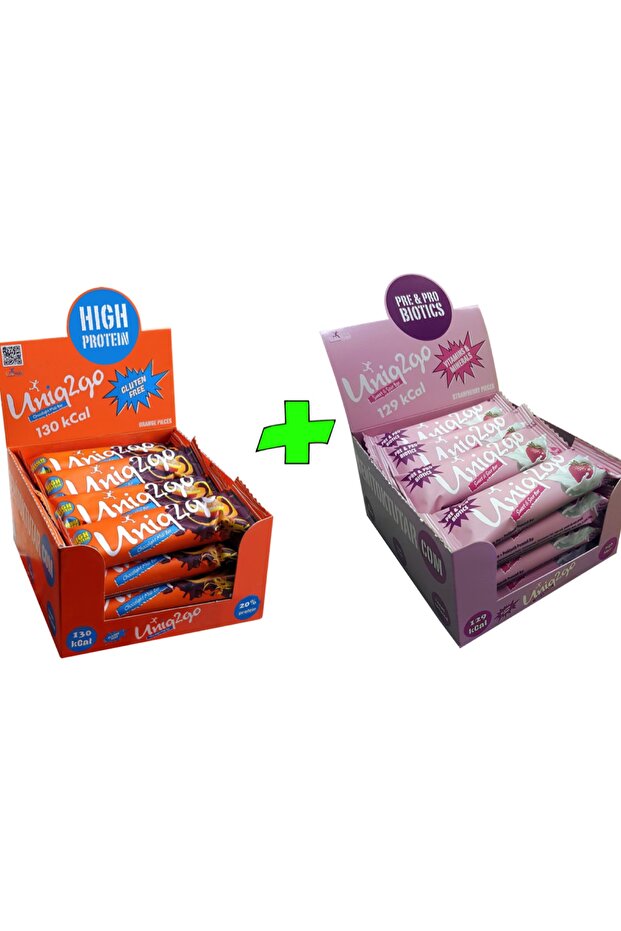 Chocolight Mıdı40g Portakal+ Tatlı-ekşi Pre-probiyotik Çilekli Proteinli Bar(32 Adet) - 1