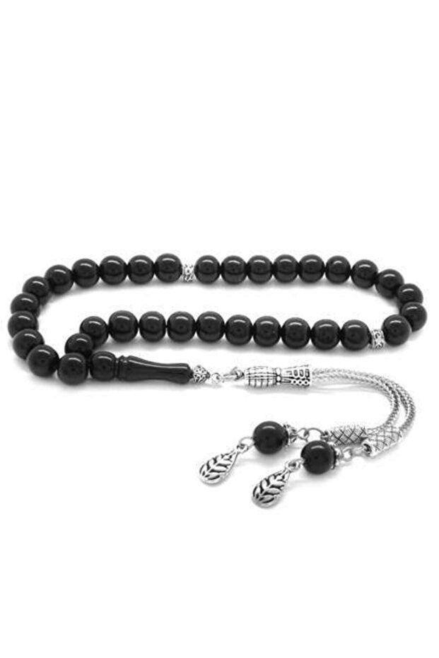Non-tarnishing Metal Tasseled Sphere Cut Plain Russian Oltu Prayer Beads