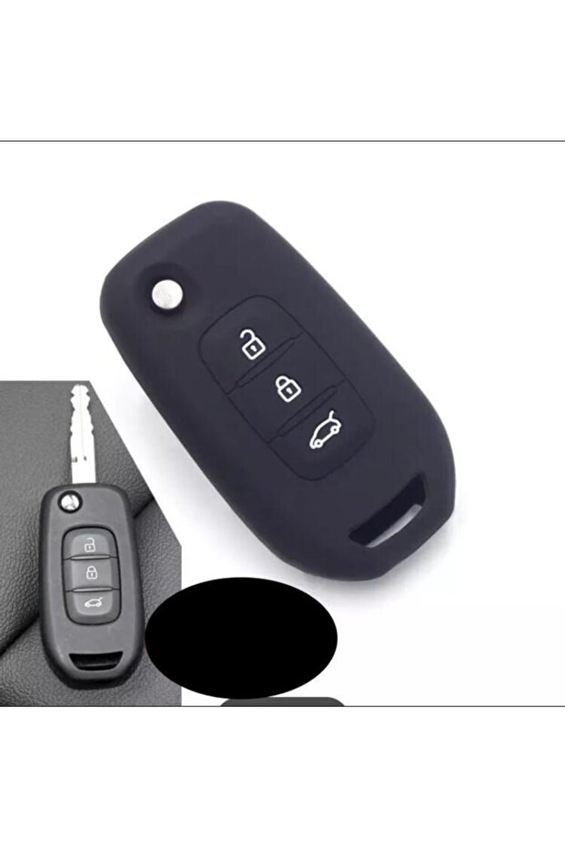 2 Pieces Black Color Clio 5 Megane 4 Joy and Koleos Silicone Key Protection Case