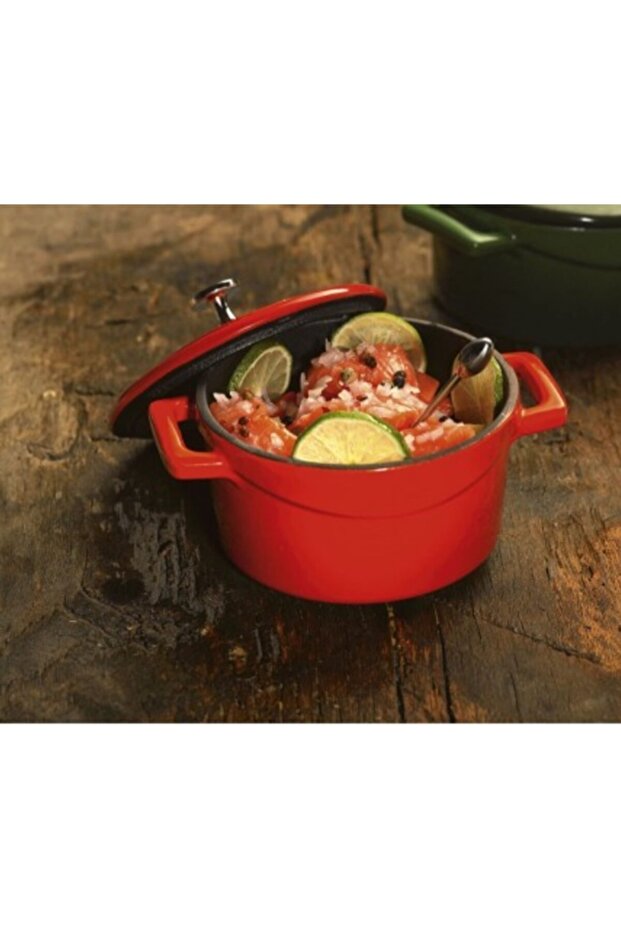 Mini Sufle & Güveç Döküm Tencere 10 Cm Kırmızı - 3