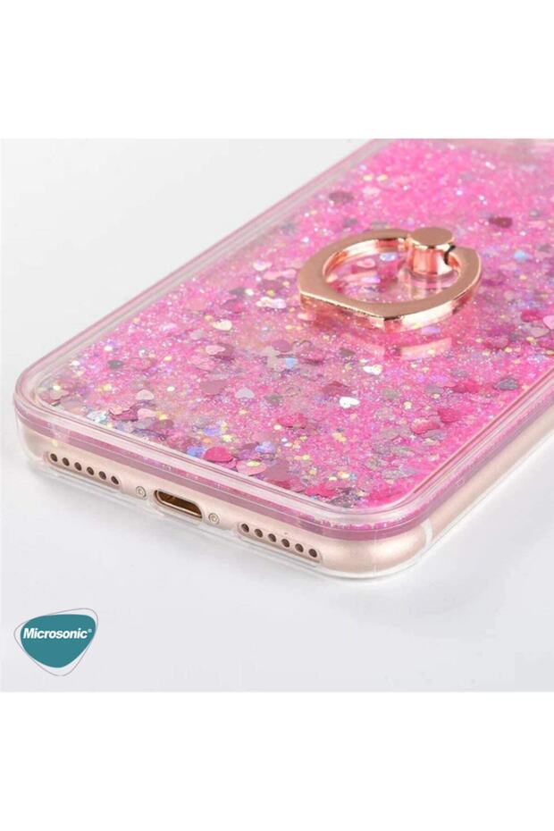 Xiaomi Redmi Note 8 Kılıf Glitter Liquid Holder Mor - 7