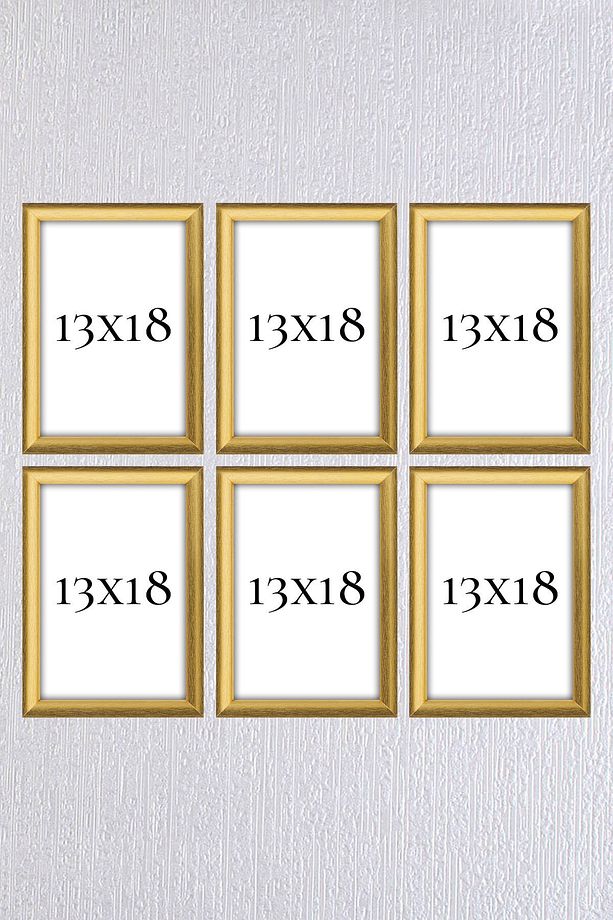 Gold Çerçeve Seti 6 Adet 13x18 - 1