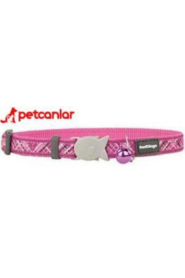 Red Dingo Flanno Desenli Kedi Boyun Tasması Pembe 12 Mm - 1