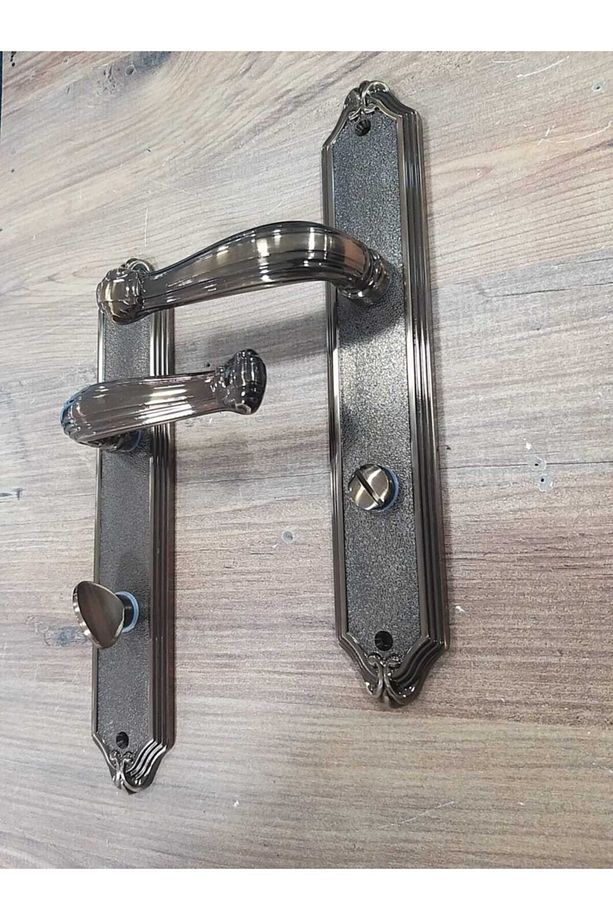 Zamak Doruk Şahika Aynalı Antik Sarı (BANYO-WC) Kapı Kolu Sağ - 1