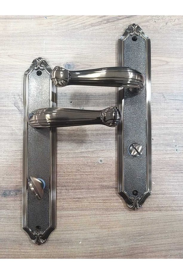 Zamak Doruk Şahika Aynalı Antik Sarı (BANYO-WC) Kapı Kolu Sağ - 2