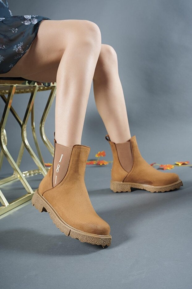 Kadın Chealsea Bot 0012935 Taba Süet - 1