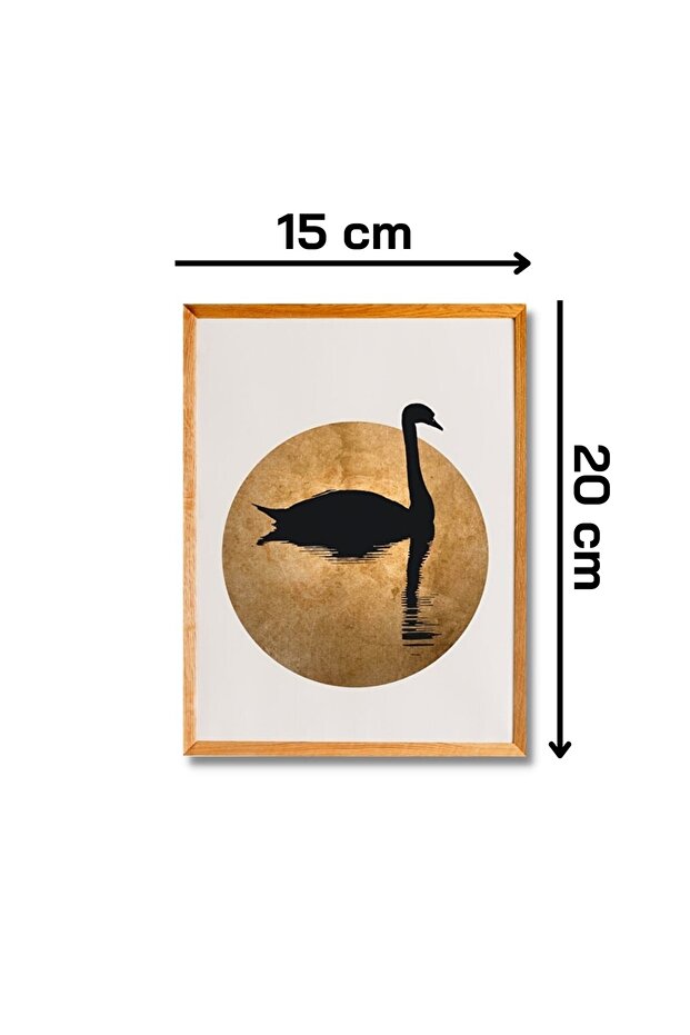 3 Parça Ahşap Çerçeve Görünümlü Kuğu Duvar Dekoru - Salon Oturma Yatak Odası Mutfak Için Tablo Seti - 5