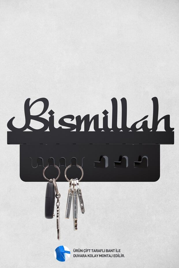 Bismillah Metal Wall Keychain, Bismillah Key Hanger, Key Hanger