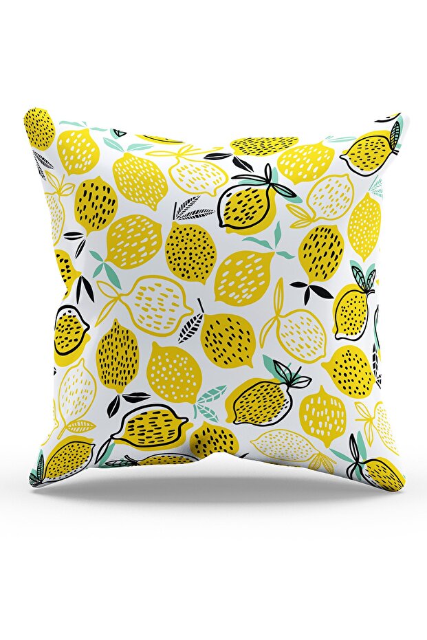 Double Sided Printed Lemon-2 Patterned Suede Throw Pillow Case - 1