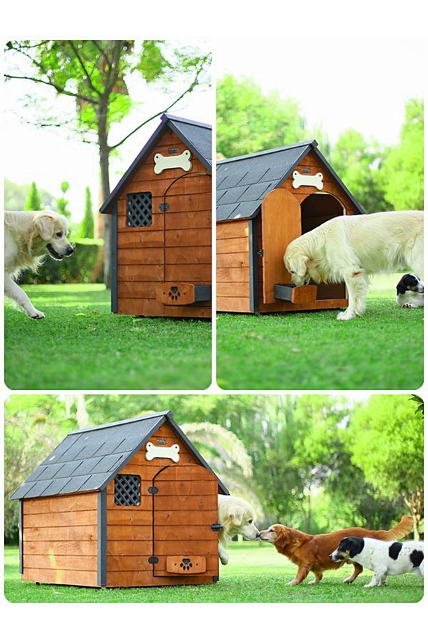Isı Yalıtımlı Ahşap Köpek Kulübesi (XLARGE) - 5