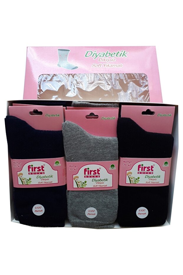 6 Pairs of Diabetic Elasticless Men's Candy Socks Made of Cotton