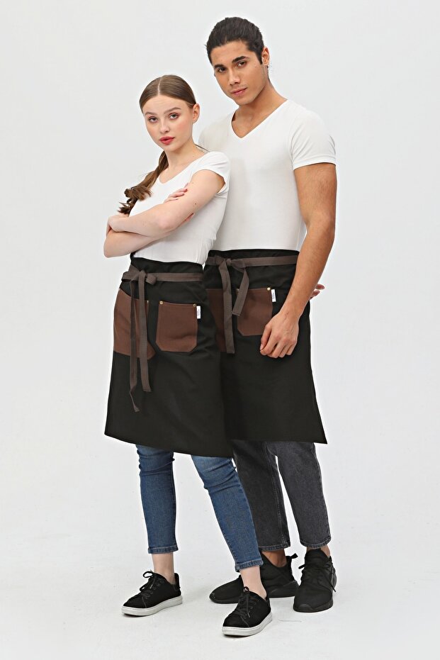 Waiter, Barista, Cafe, Bartender, Florist, Kitchen Aprons, Stain Resistant, Men, Women, Long Half Apron