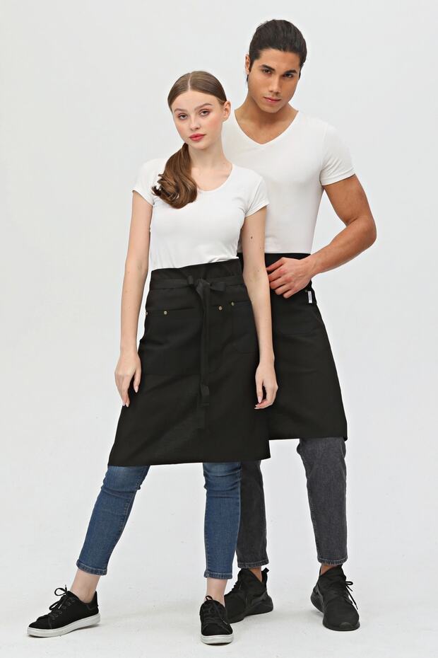 Waiter, Barista, Cafe, Bartender, Florist, Kitchen Aprons, Stain Resistant, Men, Women, Long Half Apron