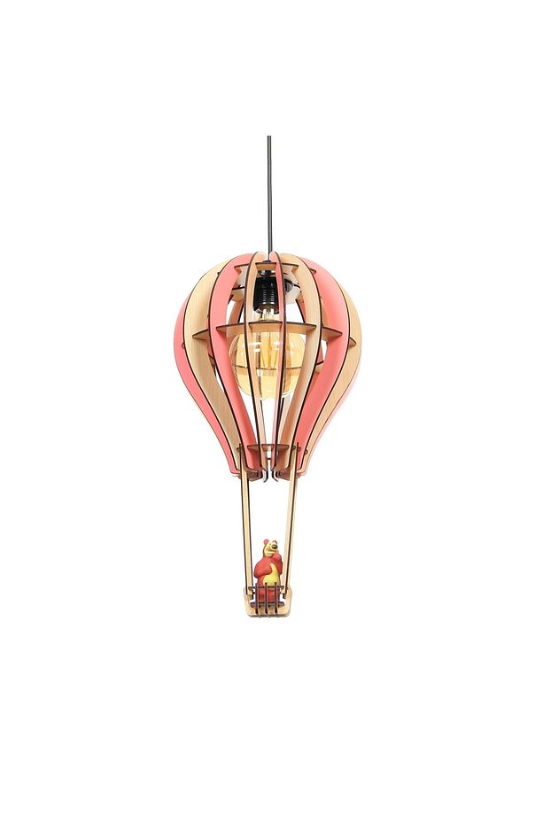 Çocuk Genç Odası Için Doğal Ahşap Mdf 3d Puzzle Lazer Uçan Balon Avize - Biblo Ampul Dahil Değildir - 6