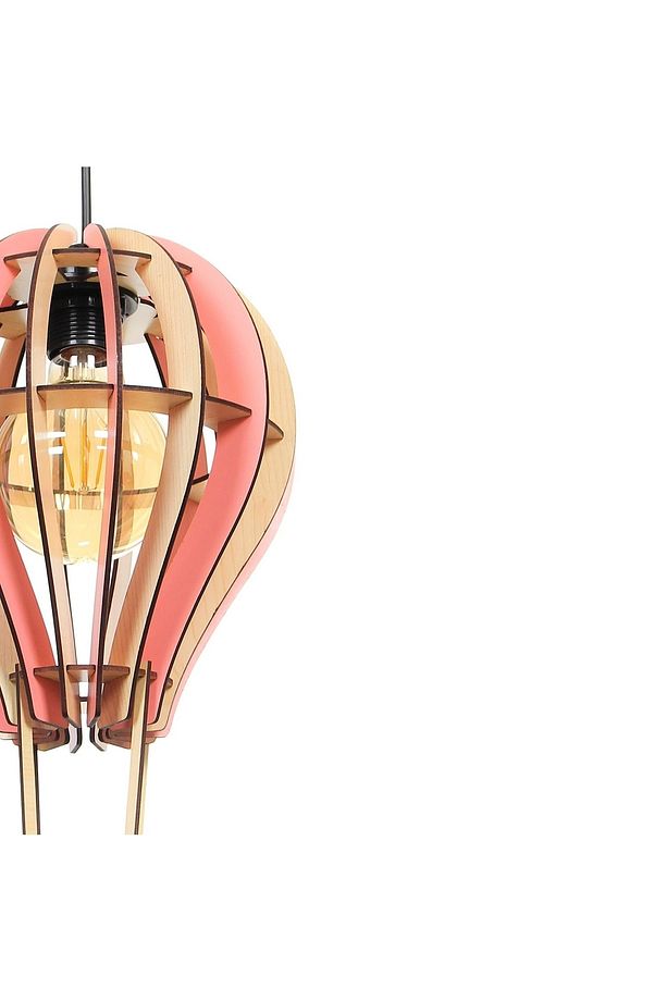Çocuk Genç Odası Için Doğal Ahşap Mdf 3d Puzzle Lazer Uçan Balon Avize - Biblo Ampul Dahil Değildir - 9