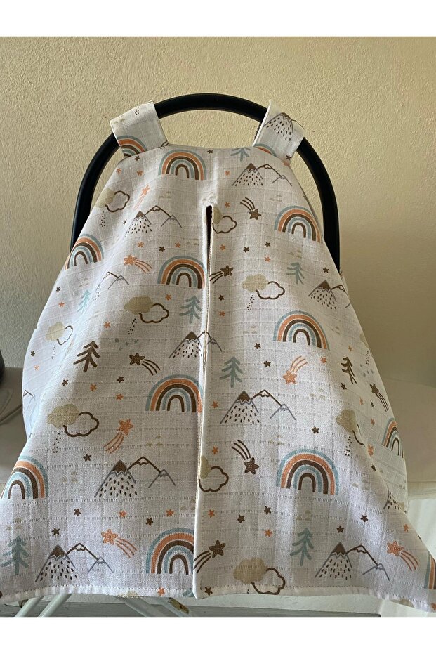 غطاء عربة الأطفال متعدد الأغراض بطبقة مزدوجة من الموسلين - 1