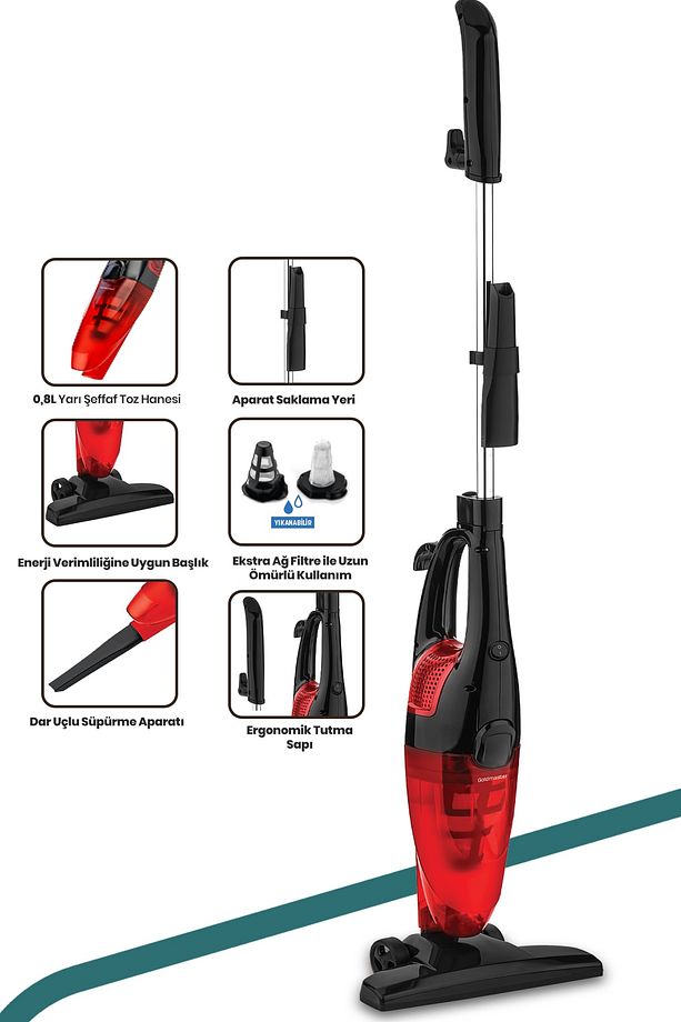 Nazar 600w Watt Hazneli Toz Torbasız 2 In 1 Dikey Ve Elde Elektrikli Süpürge - 2