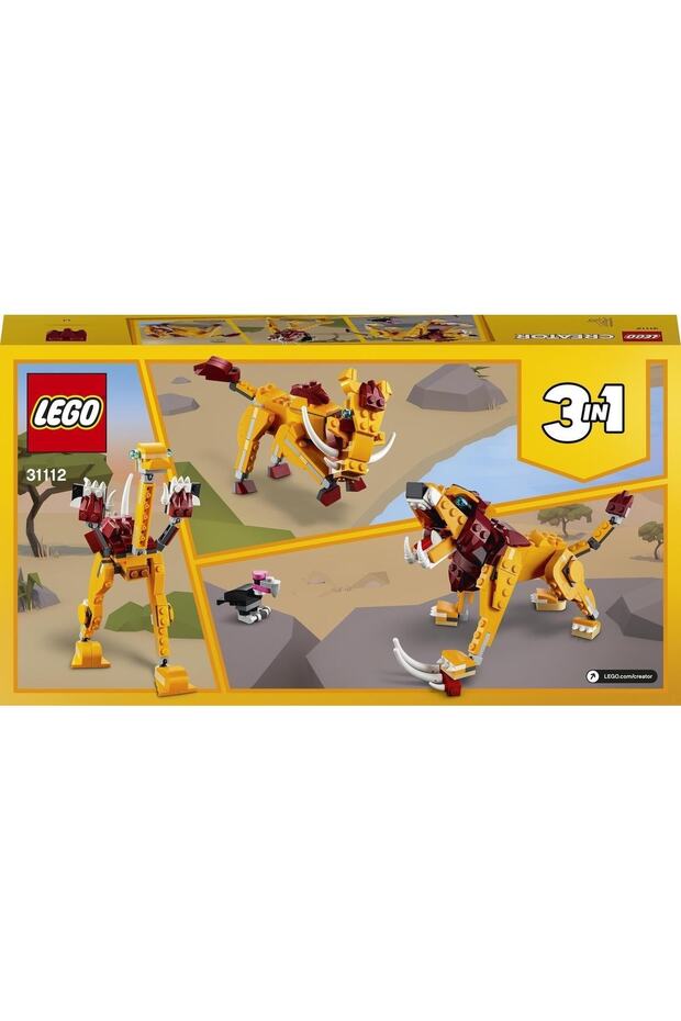 Creator 3’ü 1 Arada Vahşi Aslan 31112 3’ü 1 Arada Oyuncak Yapım Seti (224 Parça) - 5