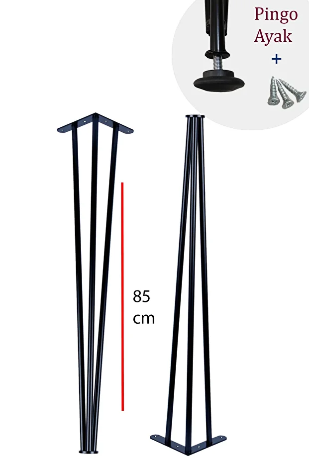 85 Cm Petek Üstü Raf & Dresuar Ayağı Metal Profil Boru Firkete Ayak Yüksek Bar Masası 2 Adet Pingolu - 1