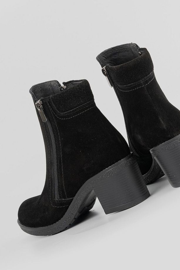 Kadın Siyah Süet Hakiki Deri 35-40 Numara Bot & Bootie - 4