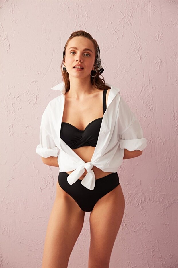 Black Basic Cover Bikini Bottom - 2